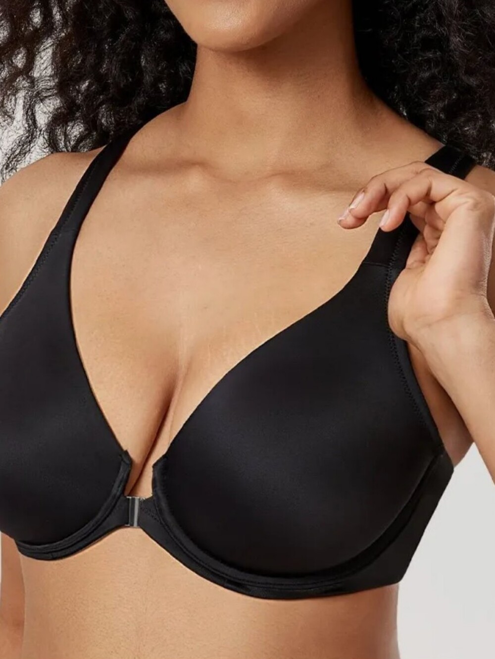 Delimira Front Close Racerback Full Coverage Underwire Bra Black 34H